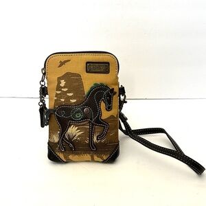 Chala Safari Horse Cellphone Crossbody Bag EUC